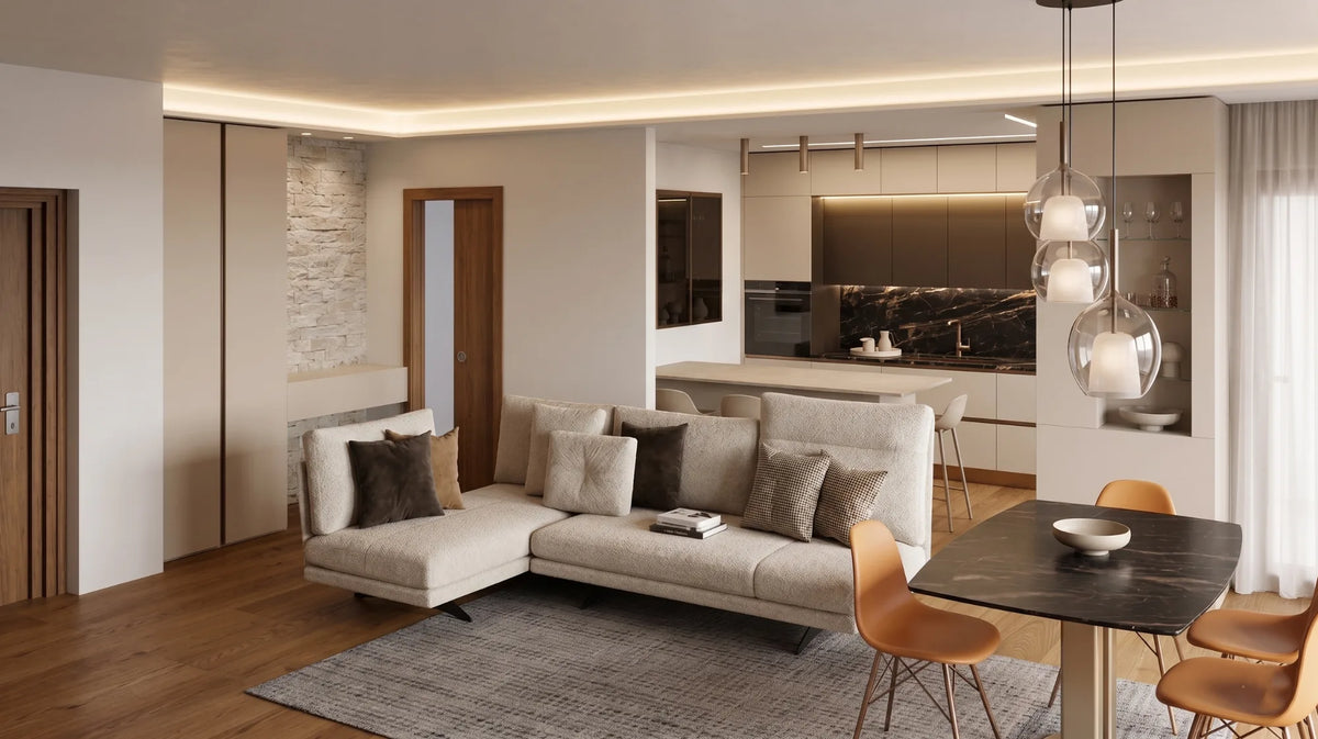 Appartamento a Borgogesso, render del progetto